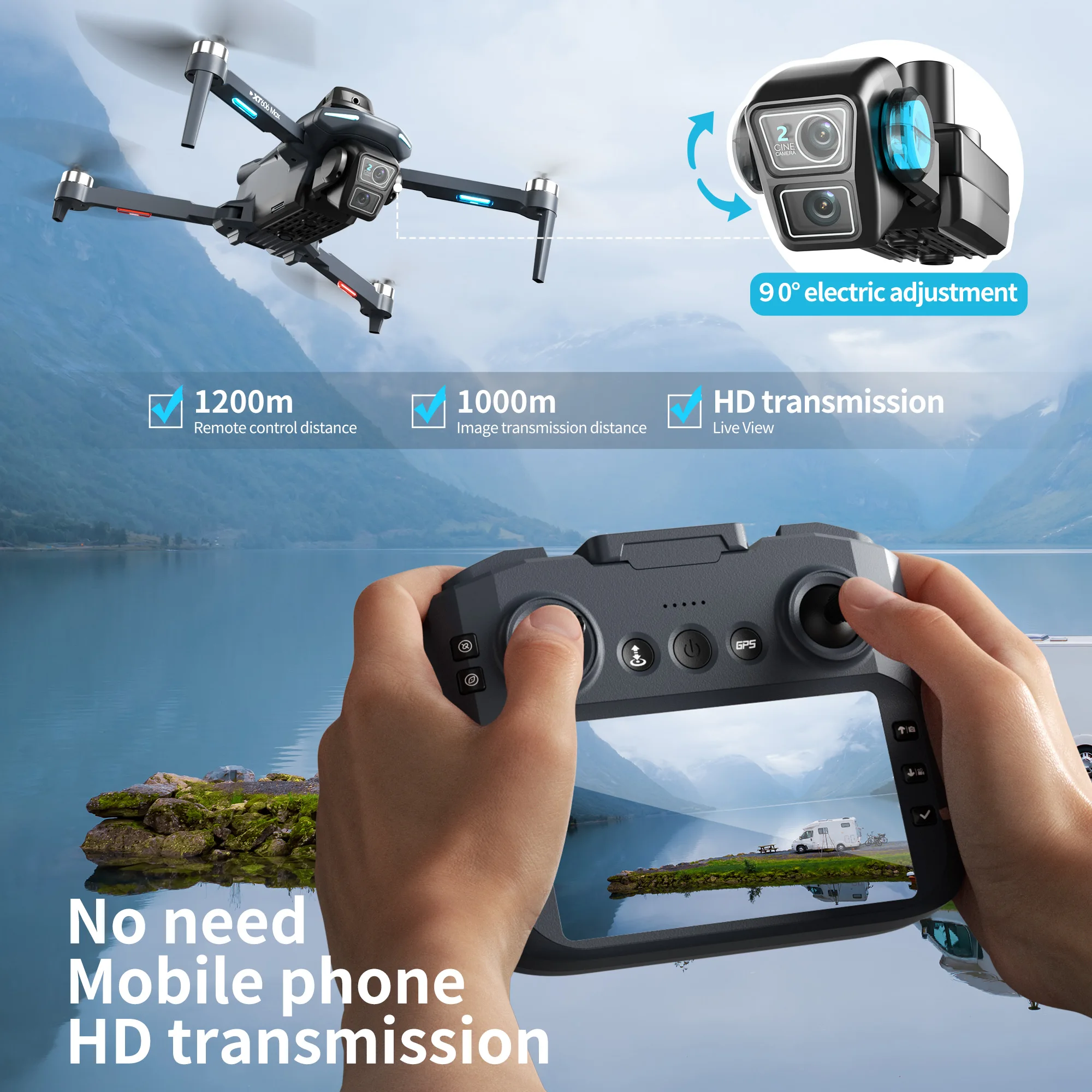 Original XT606 MAX GPS Drone 4 - đánh giá và giá Drone Thermal Imaging
